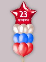 Фонтан триколор с большой звездой и надписью на 23 февраля