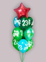 Фонтан из шаров со звездой на 23 февраля